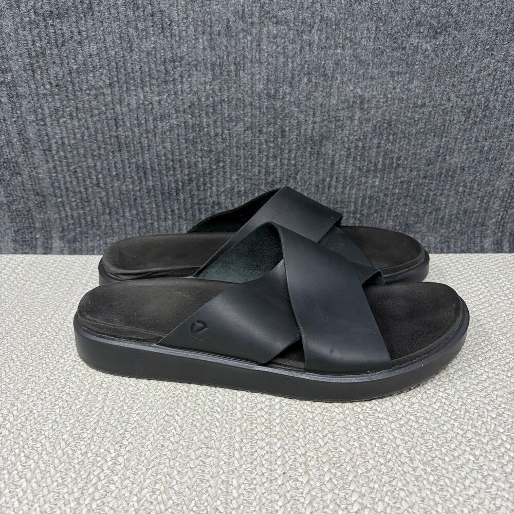 Ecco Flowt Slide Sandals Crisscross Strap Leather Slide Mens 45 US 11